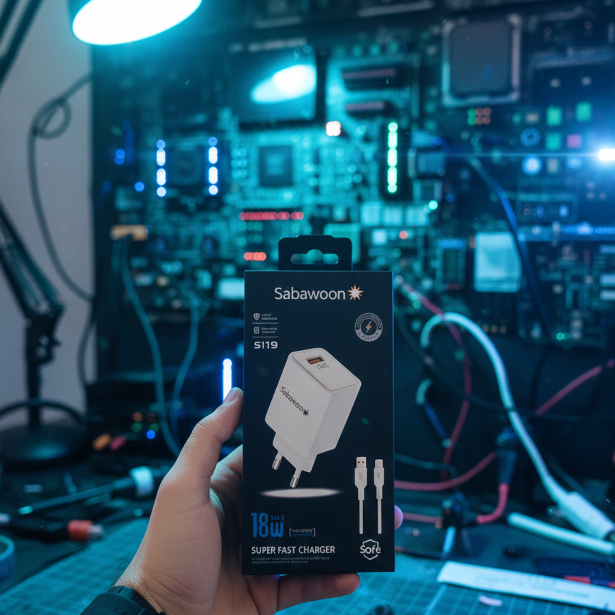 6c34ce77488d7461f343679519a0ecb7 Sabawoon S119 Fast Charging Charger | 18W Original | With Micro Cable - Image 2