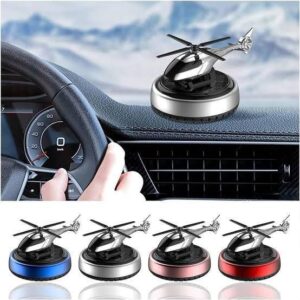 Car Aroma Diffuser Air Freshener Solar Rechargeable Helicopter With Fragrance Bottle – Rotating Propeller Fragrance Fres