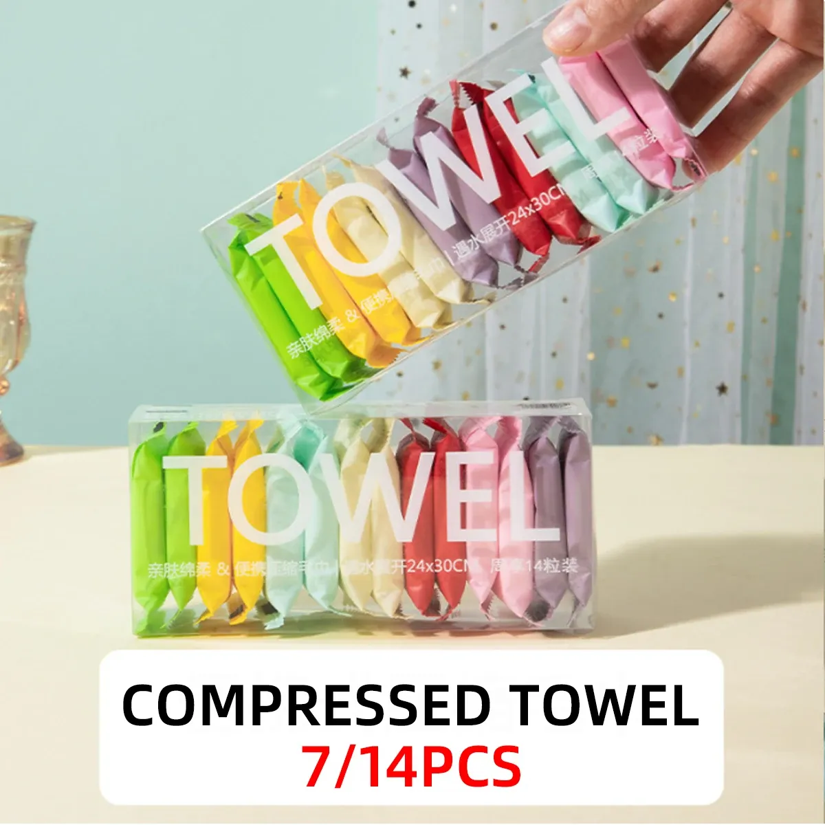 7020049070786786195eddbe6bc1e935 Disposable Washcloths | 14 pcs/box | Portable Travel Towels | Thickened Compressed Face & Beauty Square Towels - Image 3