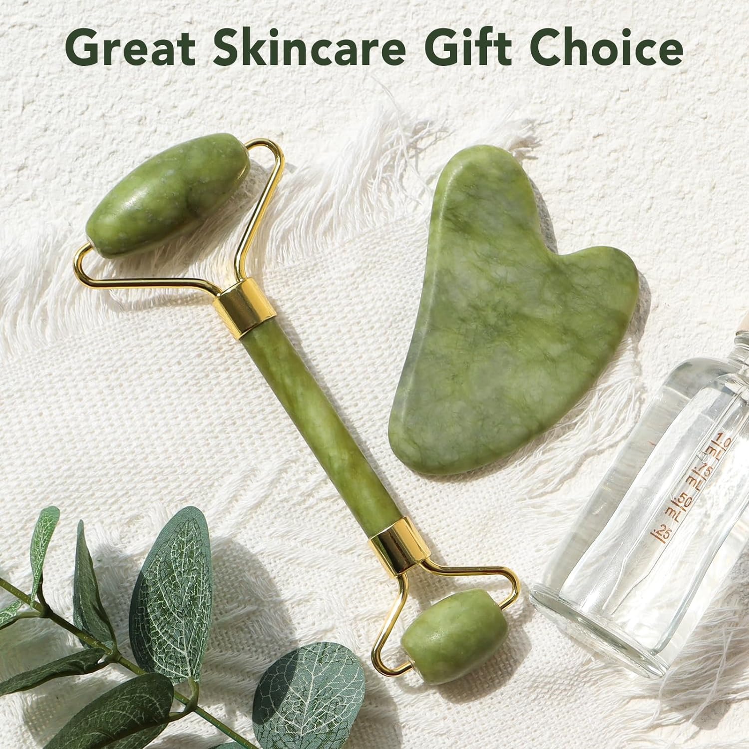 70b599809d40bb228a479b1a480428b2 Jade Roller Facial Massager | Manual | With Gua Sha Tool | Natural Skincare | Relax & Refresh