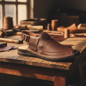 Zalmi Leather Sole Peshawari Chappal Brown Chocolate Colour Traditional Design Premium Quality Smooth Finish Comfortable