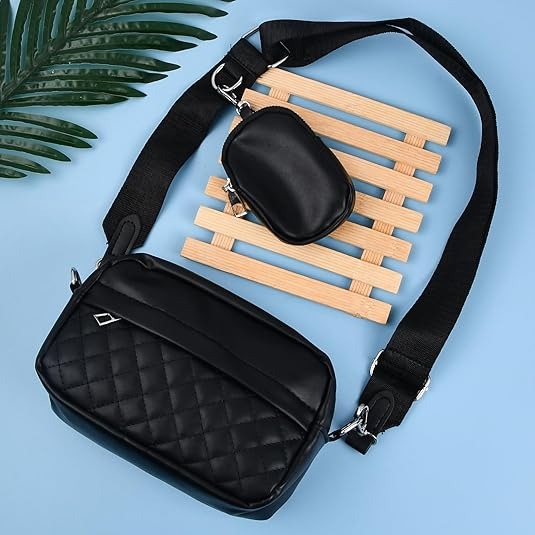 Stylish Girl's Convertible Crossbody Bag - Fashion Handbags for Ladies PU Leather Polyester Waterproof Shoulder Bags Wit