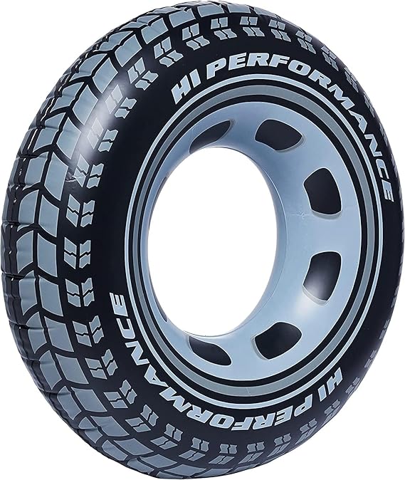 Intex Giant Tire Tube 36 Inch Swim Ring For Summer | Swimming Pool Tube for Kid's | Big Size Cool Black Wheel Tire Men S