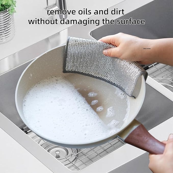 Combo Deal Disposable Food Cover Plastic Wrap 100 Pcs + 2 Pcs Dishwashing Rug | Reusable elastic food storage covers &am