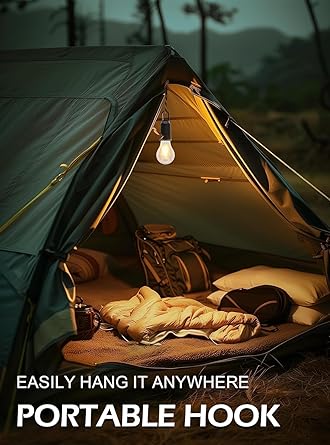 71T2cC9KceL._SY445_ Rechargeable Portable LED Camping Lantern, Tent Lamp with Clip Hook, Essentials Tent Accessories Emergency Camping Light - Image 2