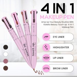 4 in 1 makeup pen for kids women females Makeup Pen - Refillable Makeup Pen for Easy Travel - Portable Makeup Set with C
