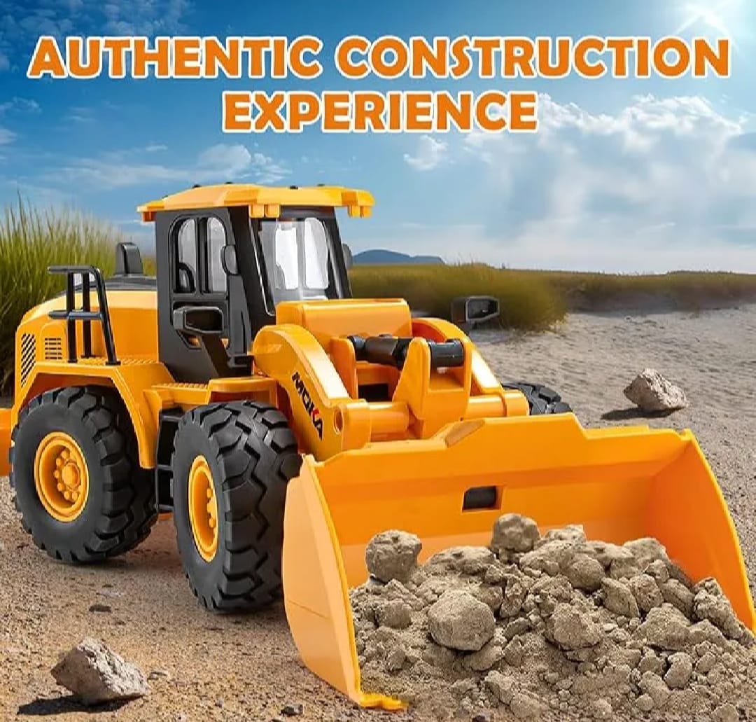 7248dcd111508adf056e67f5d0c3b220 The Perseids Remote Control Bulldozer – 1/16 Scale 11 Channel Heavy RC Construction Toy with Lights & Sound, Yellow - Image 4