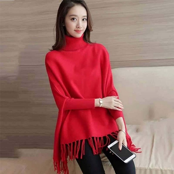 733e066a6ce5e72f686b10dceef6b0f3 Winter Fleece Poncho for Women – Plain, Stylish & Cozy Free Size Shawl - Image 3
