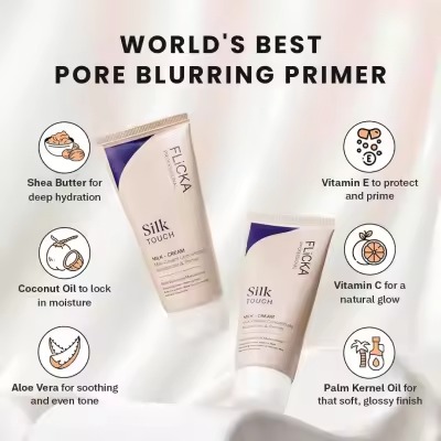 73c76082d2dbdffa038a29c7b106d2a9 FLiCKA Silk Touch 3‑in‑1 Moisturizer & PrimerHydrates and nourishes skinLightweight, long‑lasting formulaMinimizes pores - Image 2