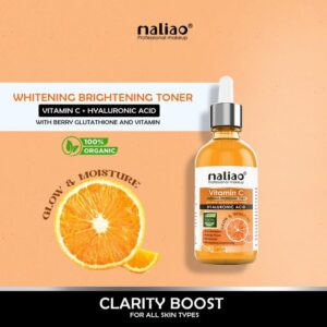 Maliao Vitamin C Whitening Brightening Toner with Berry Glutathione & Hyaluronic Acid – Anti-Oxidation, Pore Refining, A