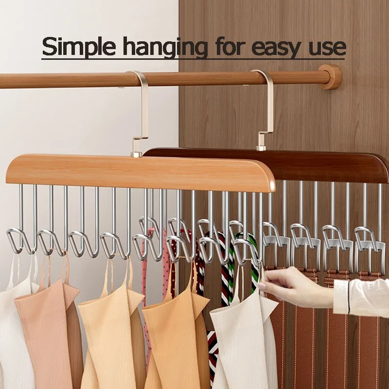 7479bdc05890867608c376eb6a154e39 8 Hooks Multi-function Wooden Caps, Belts, Tie Hanger – Strong No Trace Storage Rack - Image 2