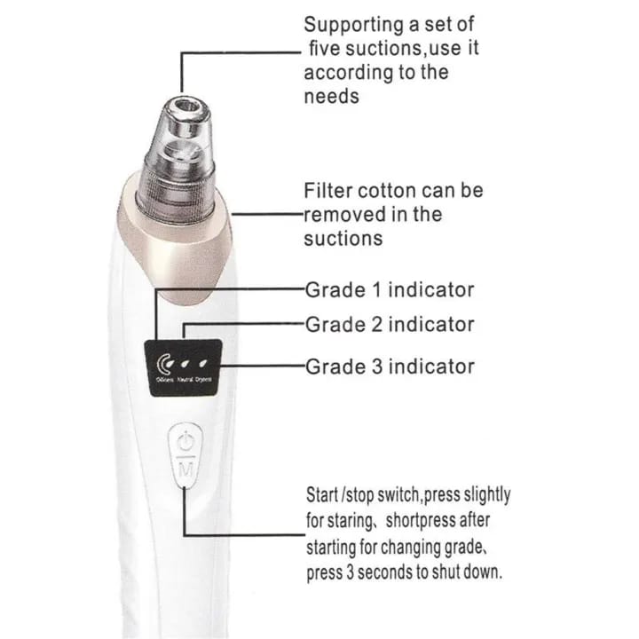 74ba94be6b4e1ffd039b3aac1cdf134f Face Vacuum Suction Blackhead Remover Pore Cleaner Electric Deep Cleansing Tool For Nose And Face - Image 3