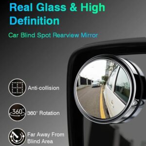 2pcs Round Blind Spot Mirrors – Wide-Angle Lens for Enhanced Rear and Side View Visibility – Convex Mirror for Cars, SUV