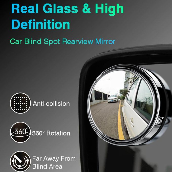 2pcs Round Blind Spot Mirrors – Wide-Angle Lens for Enhanced Rear and Side View Visibility – Convex Mirror for Cars, SUV