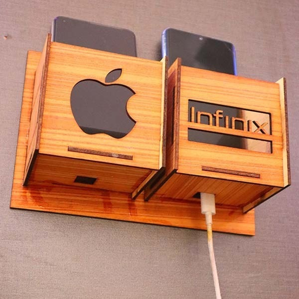 76ddc84458502b4c6995bedcd2f332a0 Wall Mounted Wooden Mobile Charging Holder – Phone & Charger Organizer for Home & Office - Image 5