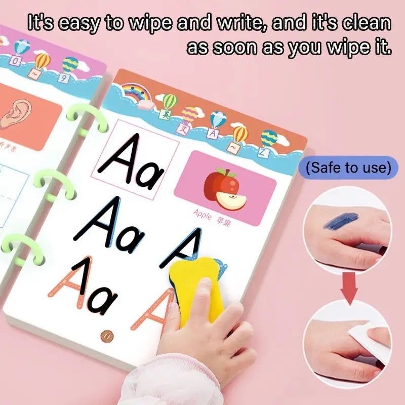 76e992d985eef43d03ef13cdc2963c1d A4 Kids Educational Learning Tracing Book | 64 Pages Dot-to-Dot Activity Workbook with 2 Markers & Duster (Big Size) - Image 3