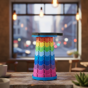 Portable Rainbow Telescopic Stool – Lightweight Collapsible Folding Seat for Camping, Fishing, Hiking & Outdoor Activiti