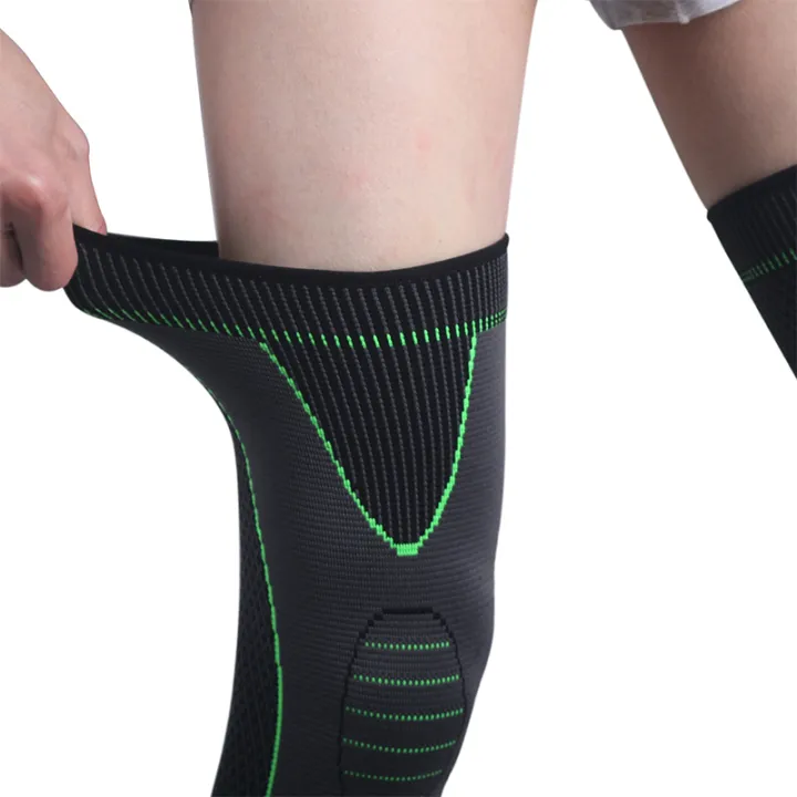 1 PCS Compression Knee Pads Support Sleeve Protector Elastic Kneepad Brace Spring Support Volleyball Running Silicone Lo
