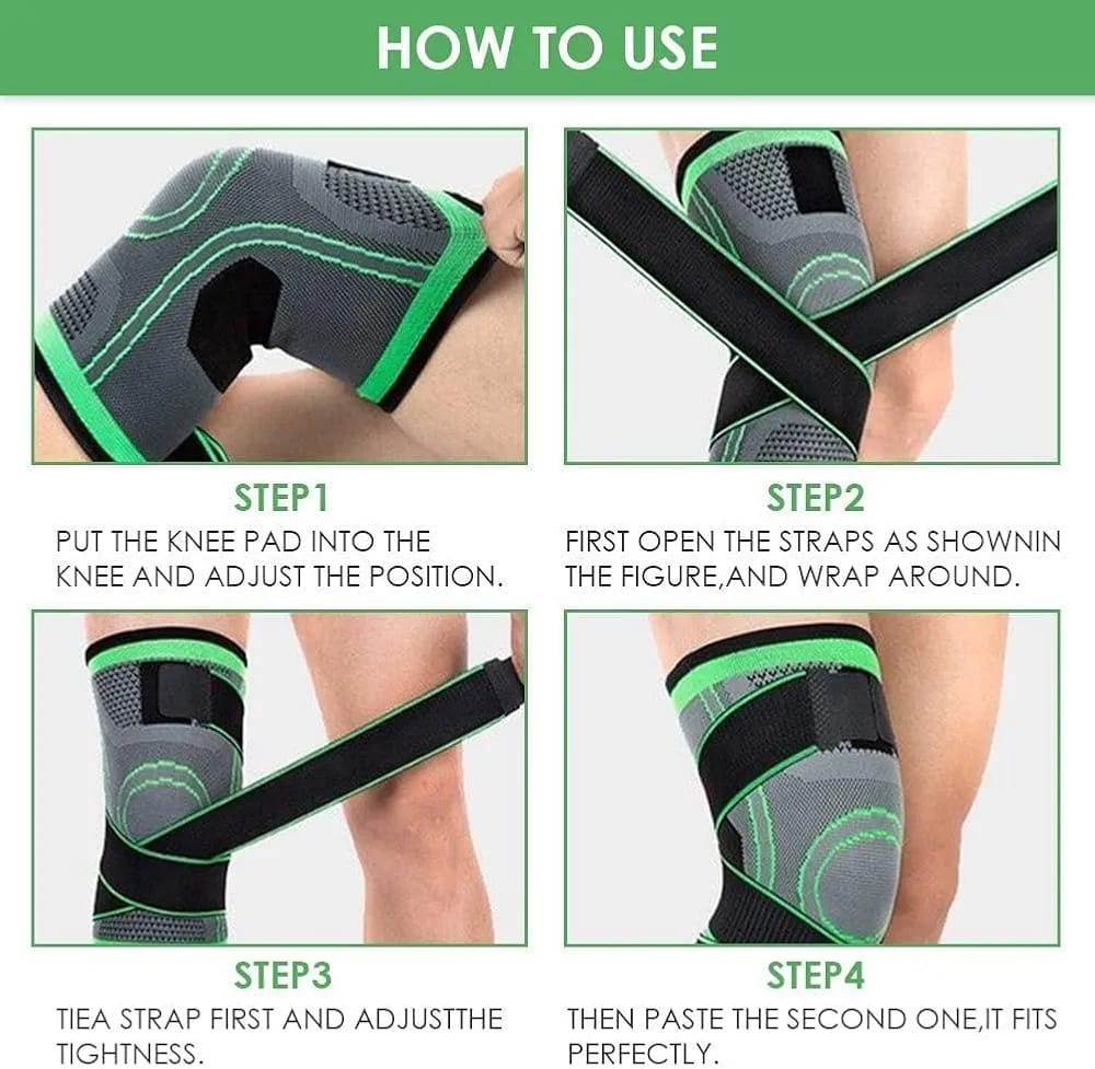 7891d348bab4b7bc04ab0504e7bb88fa Knee Support Band For Pressure Weaving With 3D Weave Protection Against Injury Pressure Adjustable Knee Support For Men - Image 2