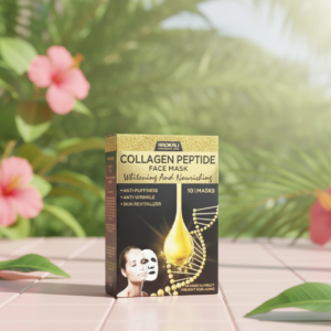 HAOKALI Professional Care Collagen Peptide Face Mask (10-Pack) - Anti-Puffiness, Anti-Wrinkle, Whitening & Nourishing Sk