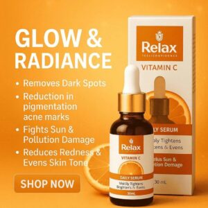 Relax Vitamin C Daily Serum - 30ml | Visibly Brightens, Evens Skin Tone, and Reduces Aging Signs for a Radiant, Youthful