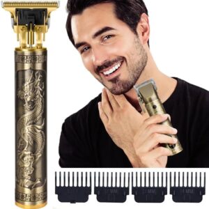 Metal Body Vintage T9 Hair Trimmer for Men – Professional USB Rechargeable Beard & Hair Cutting Machine | Precision Shav