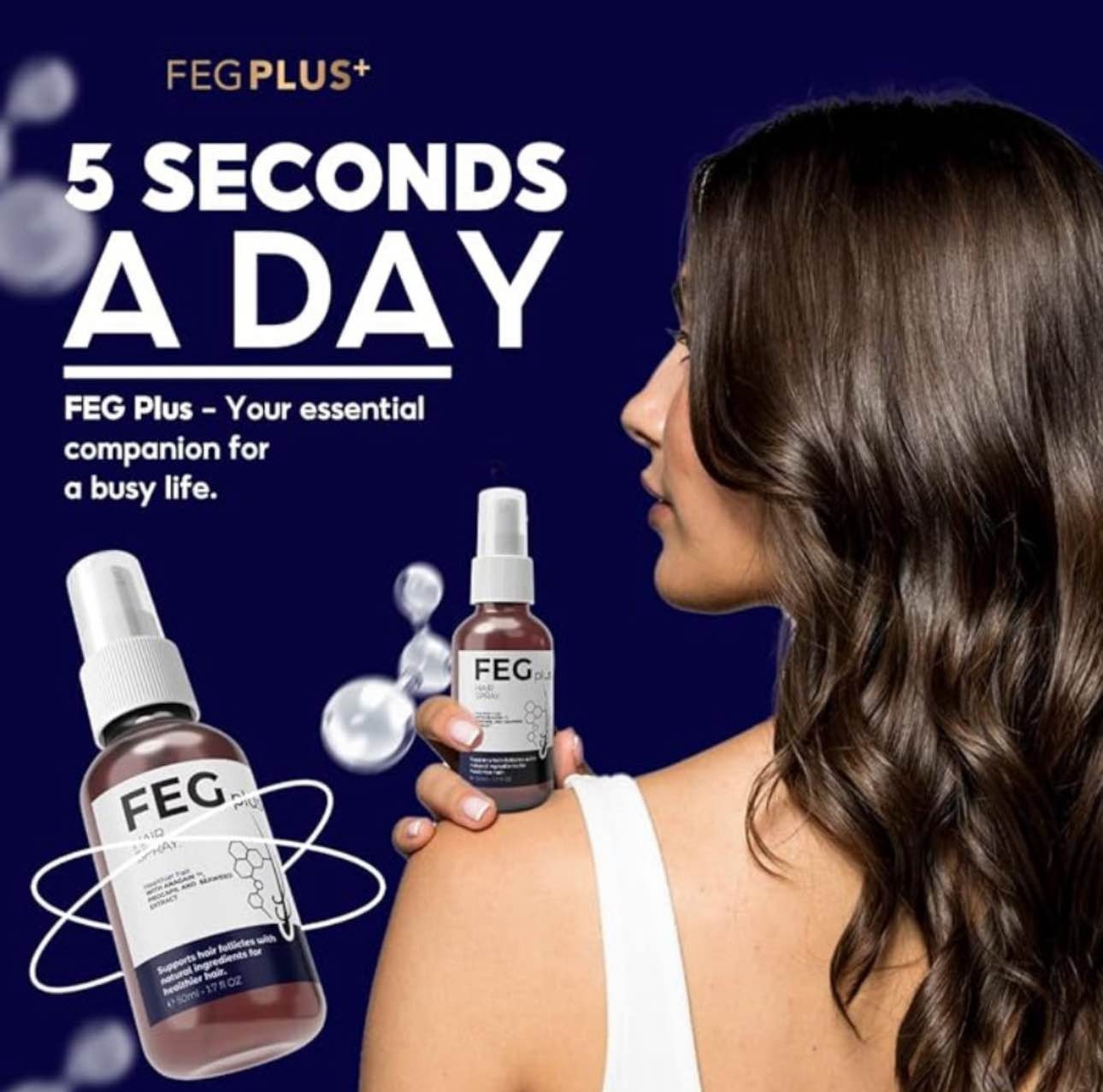 7df25224d5a2d321876b64ac85f412e0 FEG PLUS Hair Growth Serum & Spray – 50ml Advanced Formula for Men & Women, Stronger, Thicker Hair - Image 4