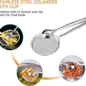 2 IN 1 FRYING TONG | Imported Small Multi-functional 2 in 1 Fry Tool Filter Spoon Strainer With Clip, Oil Frying BBQ Fil