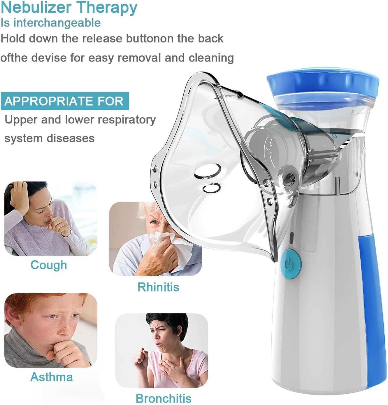 81669b2b76625cf60991bba4955345a4 Portable Mesh Nebulizer USB And Battery Operated Mini Nebulizer With Mask Personal Inhaler For Efficient Respiratory Car - Image 3