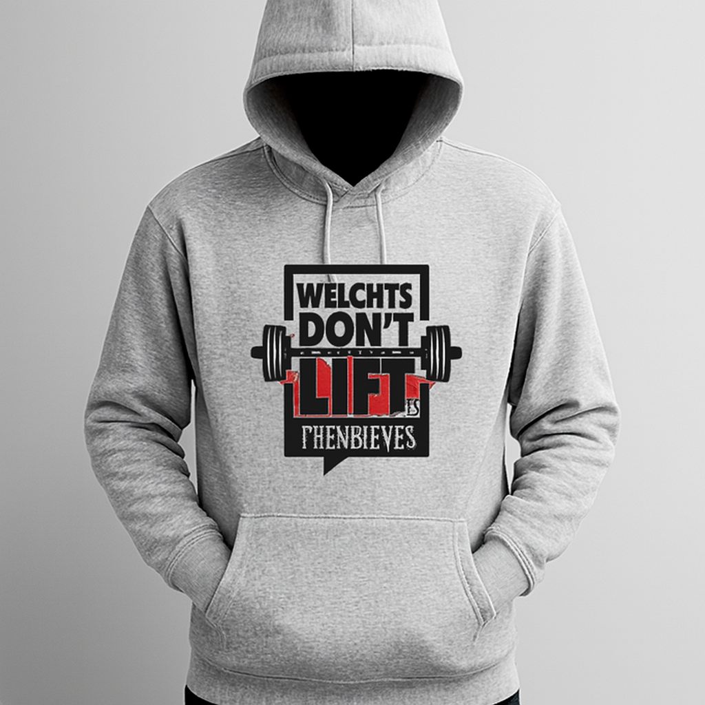 8186c9e50b9209a6edab1fda5fd00623 New Summer Collection Full Grey Hoodie Weight Don't Lift Printed For Men And Boys - Image 2