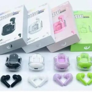Air 31 TWS Wireless Earbuds: Crystal Clear Design, Bluetooth 5.3, LED Display, HiFi Stereo Sound, Noise Reduction Sports
