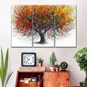 Fotocraft Tree Of Festivity Absttract 3 Piece Canvas Wall Art Paintings Print For Bedroom Living Room Bathroom Home Offi