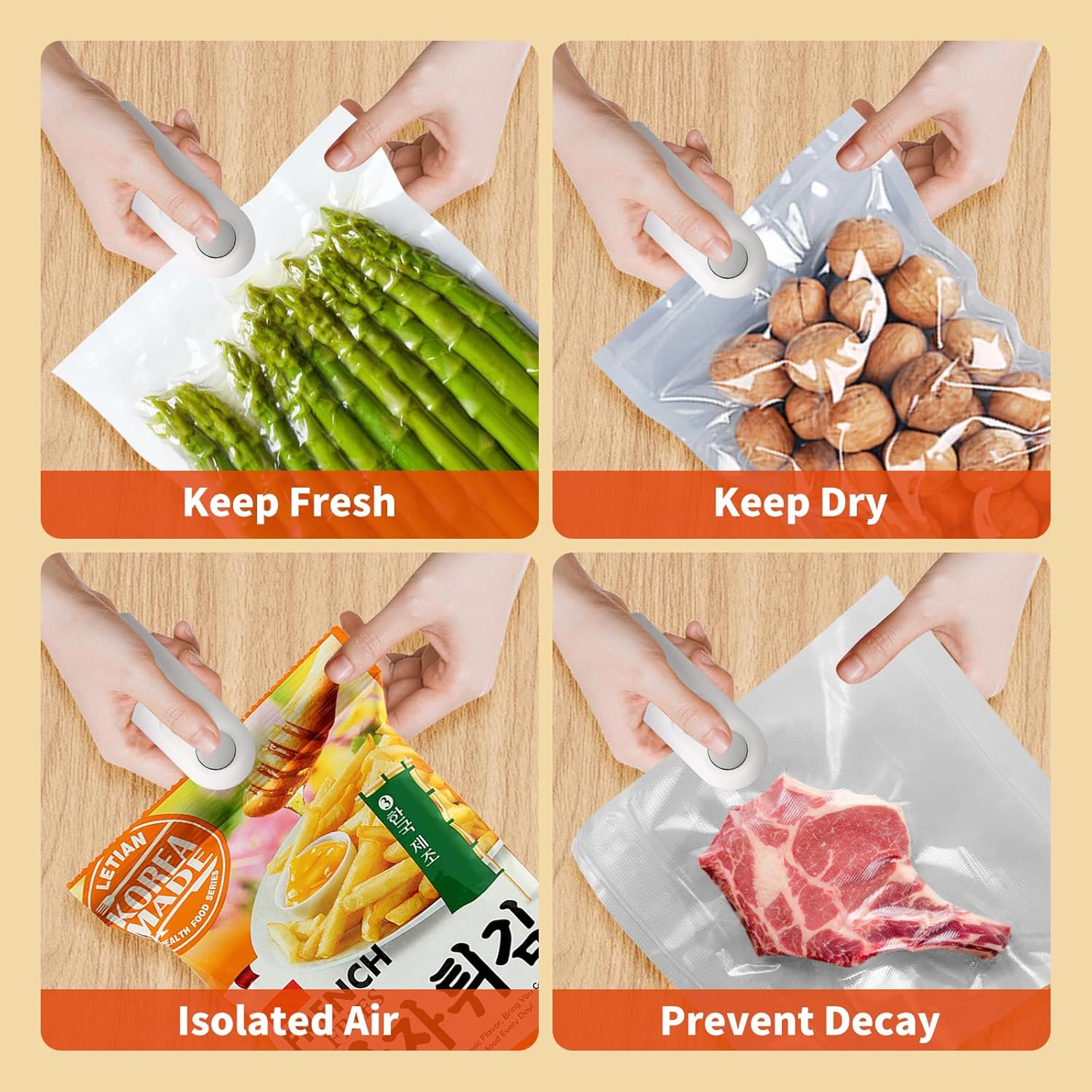Heat Sealing Machine 2 in 1 Cutting and Sealer USB Rechargeable Food Sealer Mini Sealer for Snack Storage Food Sealer fo