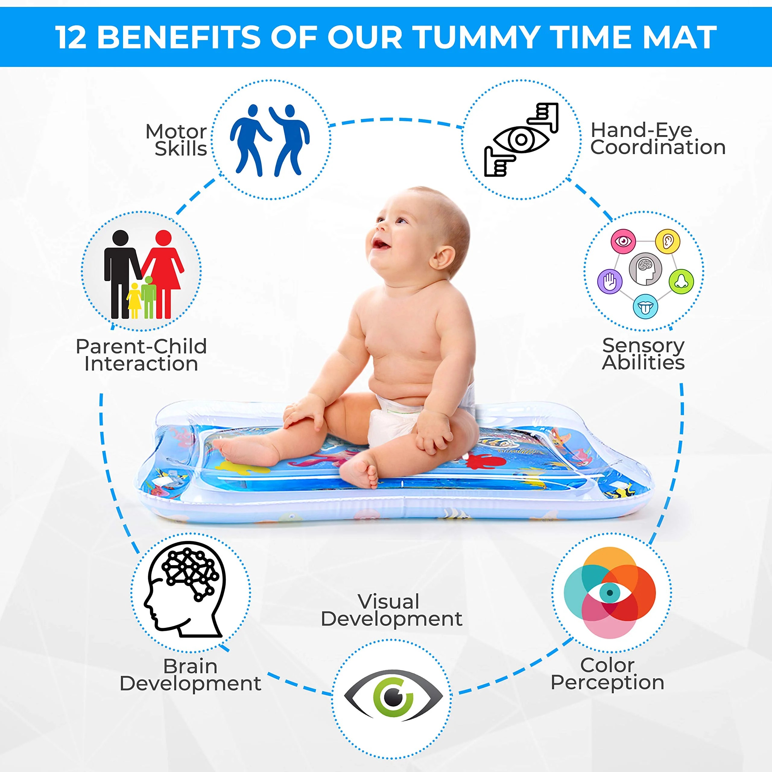 81a9d27974d6386f90bcb6ed274fdcc3 Inflatable Water Play Mat – Premium Baby Toy for Infants & Toddlers (3–24 Months), Muscle Strengthening & Sensory Develo - Image 4