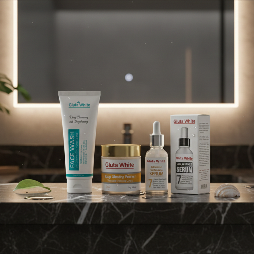 81bb003a7e44b65ab4e8cda2479444ed Gluta White Ultimate 3-in-1 Skin Brightening & Anti-Aging Complete Care Set – Face Wash, Intensive Cream, & Dual Serums - Image 3
