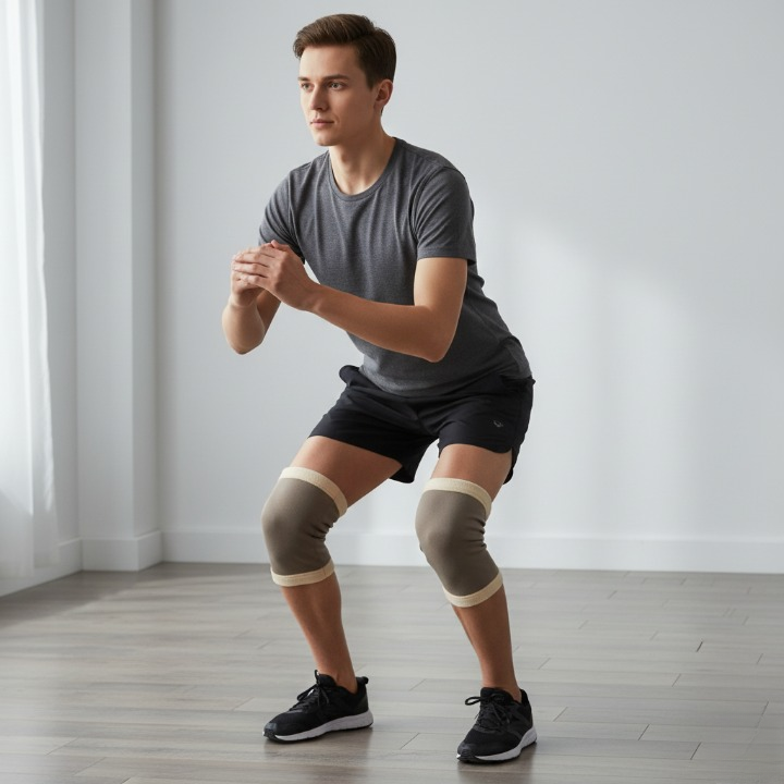 824bead67caf6b42c7041a9d16820baa 1 Pair Elastic Knee Support Sleeve – Compression Knee Cover For Pain Relief, Joint Protection, And Sports Injury Recover - Image 2