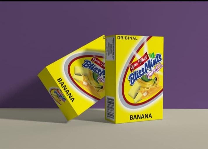 834789ae785ed8587601ccac6b8a9c88 BlissMints Gum Tablets - Assorted Fruit & Spearmint Flavors | 12-Piece Pack for Fresh Breath | Banana, Mango, Strawberry - Image 2