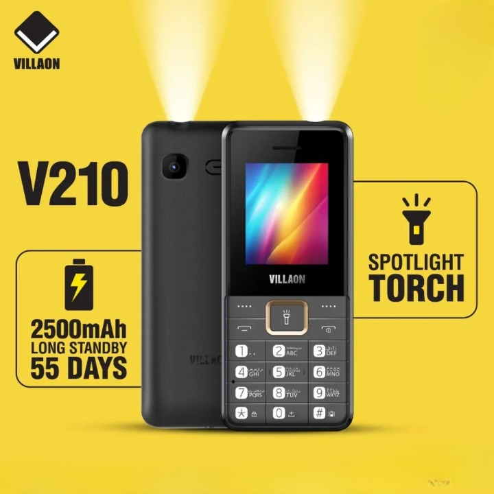 83a9bab9802b46aaad78d9482de7920b Villaon V210 1.8 Inch LCD Dual SIM Mobile With Removable 2500mAh Battery Basic Camera FM Radio Torch Light And PTA Appro - Image 2
