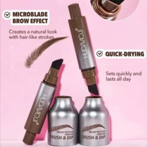 Huxibeauty Brow Fection Angled Brush And Dip Liquid Eyebrow Gel Pen For Daily Makeup Needs