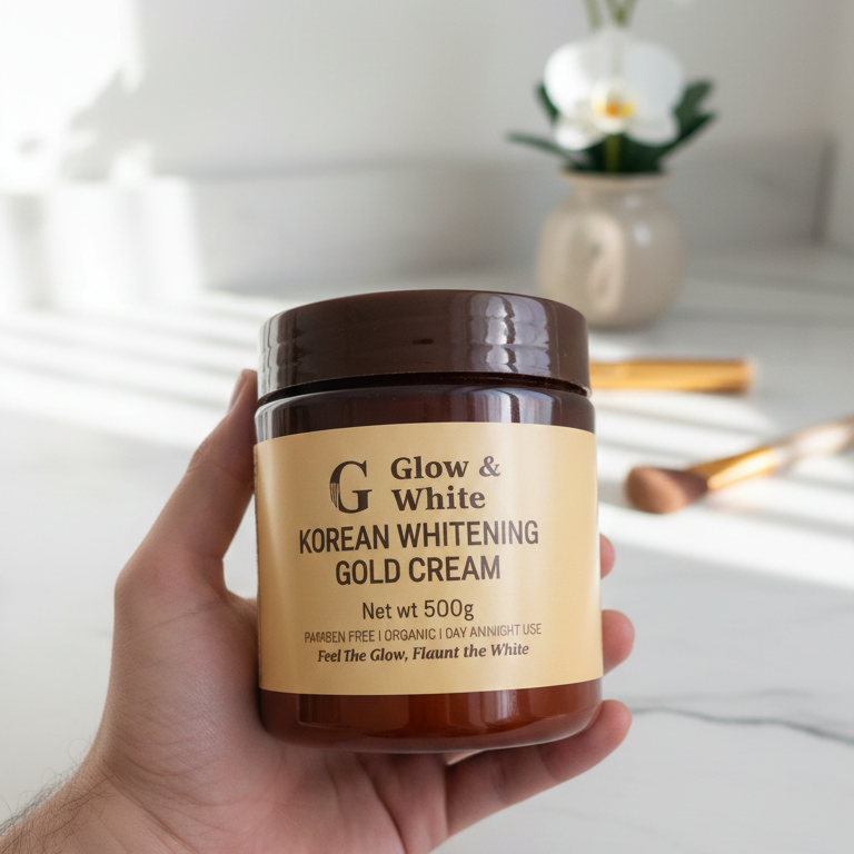 84dae1d2b438e69dbae5c96f11fa48dd Glow & White Korean Whitening Gold Cream for radiant, bright, and nourished skin care.500Ml - Image 3
