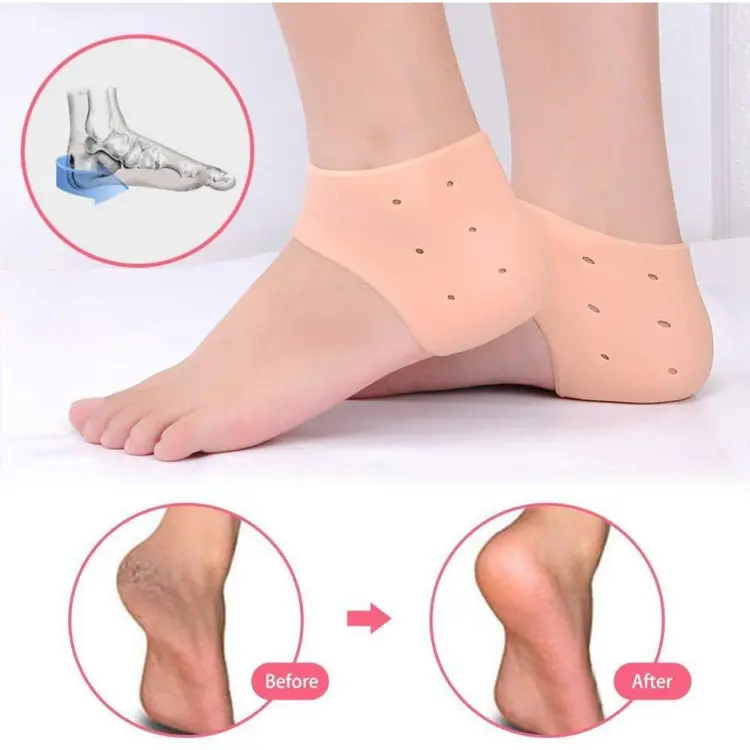 874cb36613e64a4c82f33060d5025c48 Half Heel Pain Anti-Crack Silicone Set – Unisex Anti-Crack Pain Relief - 01 Pair - Image 5
