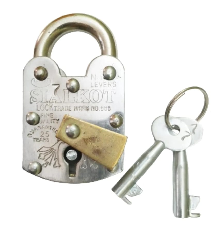 88903932601ba0800e4991dfd1aae006 Heavy Duty Pad Lock | Desi Lock with 2 Keys | Strong Security for Doors, Cabinets & Home Safety - Image 2
