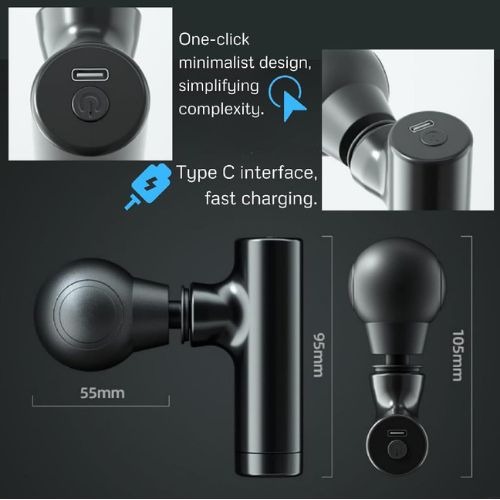 891fe91637f690571c3a0e67aec8f2fd Mini Deep Tissue Massager, USB Charging, Lightweight Portable Percussion for Athletes, Noiseless Fitness equipment - Image 2