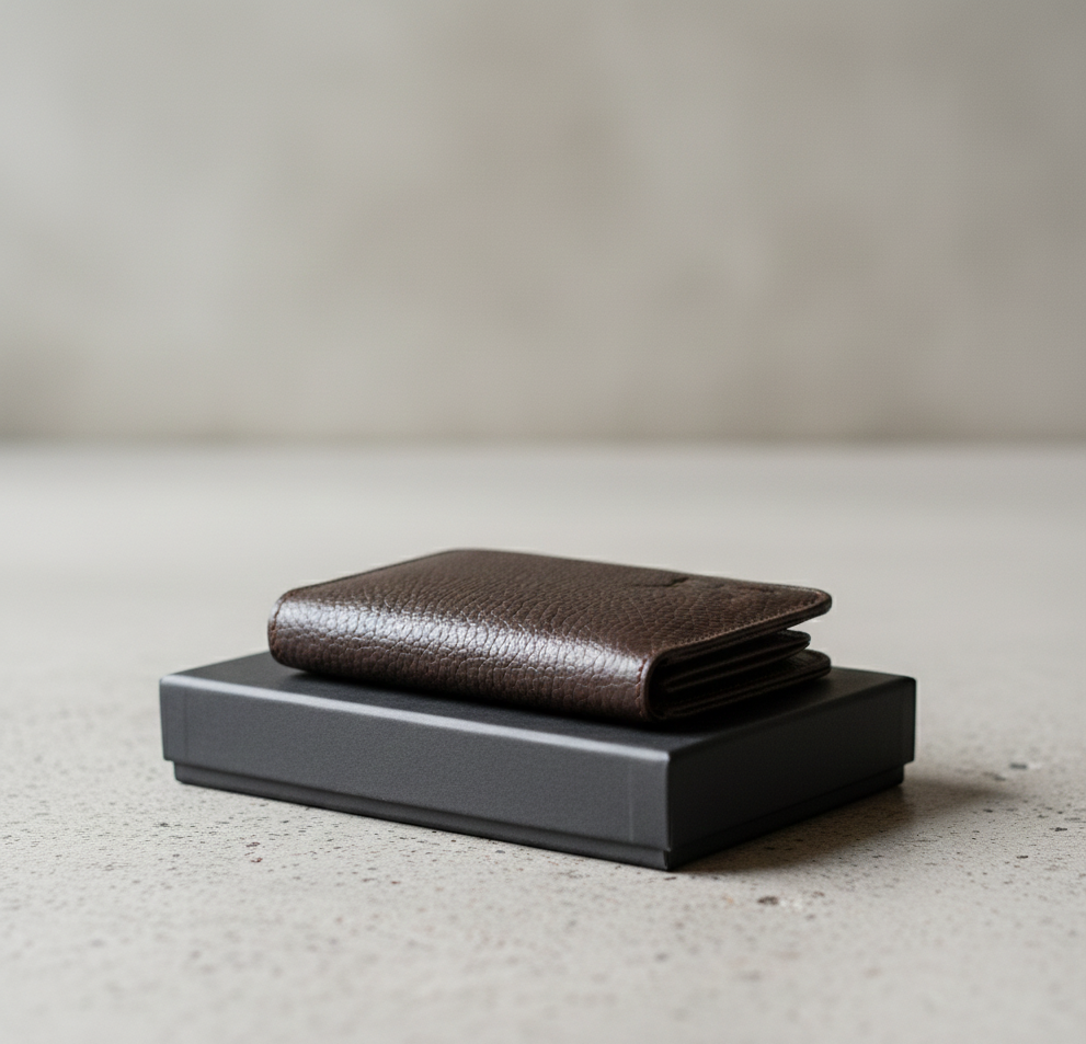 8ac4082112fb7e5d704f195d8dfcf633 Unisex Slim Cow Leather Wallet – Brown | Minimalist Bifold Card & Cash Holder