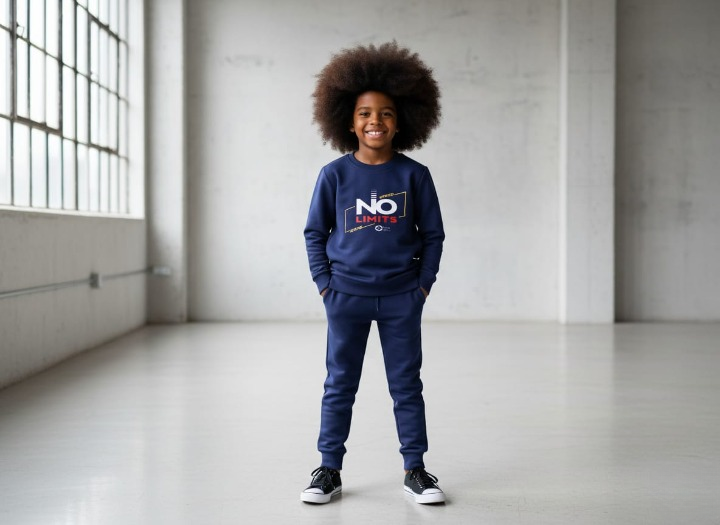 8c6d3e791015f9c344dd13cf7ed544c6 Kids Navey Blue no limit Printed Stylish Kids' Tracksuit Set | FOR BABY AND KIDS