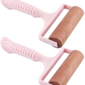 2pcs Wooden Rolling Pin for Baking – Hand Push Dough Roller with Non-Stick Surface, Lightweight & Kid-Friendly