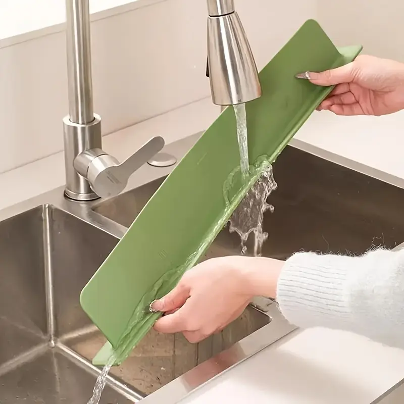 8f00c0e8a210fdc1855e47d1d7e4ad50 Silicon Sink Splash Guard With Suction Cups / 14Inch Strong Suction Kitchen Sink Water Splash Guard - Image 2