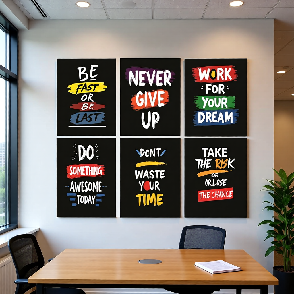 90f0c60dd1770faf2721a447151a8a9e Set of 6 Motivational Phototile frame Wall Art