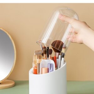 360° Rotating Makeup Brush Storage Box | Desktop Cosmetic Organizer for Brushes, Lipsticks, Eyebrow Pencils & Beauty Too