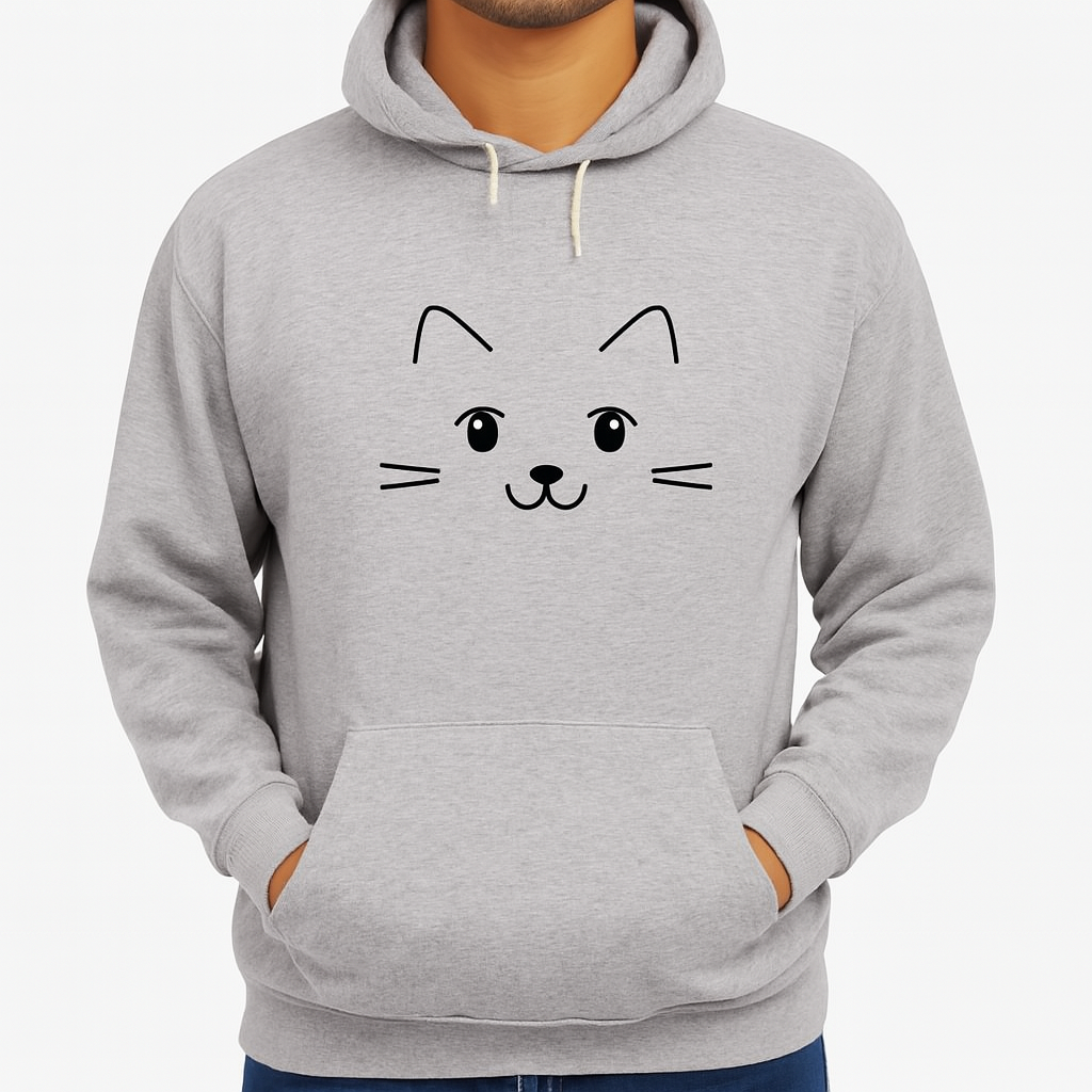 929331962b678e7b2fa9a75653c0922f New Summer Collection Full Grey Hoodie Cute Cat Printed For Girl And Boys